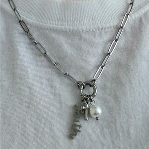 Silver Faith Charm Necklace